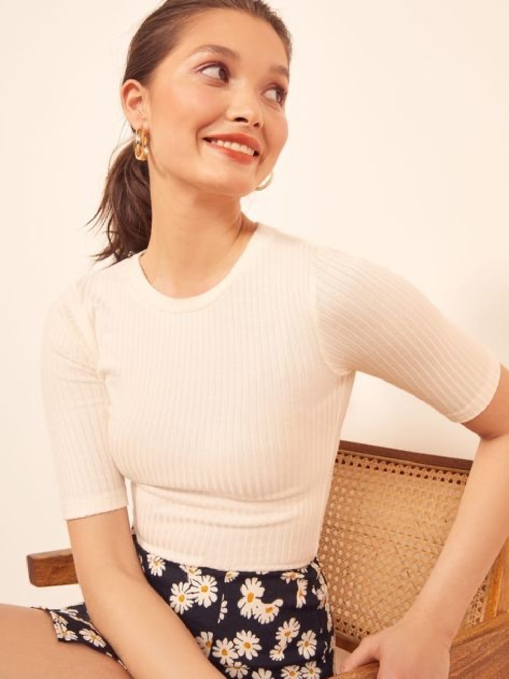 Reformation Janine Knit Top